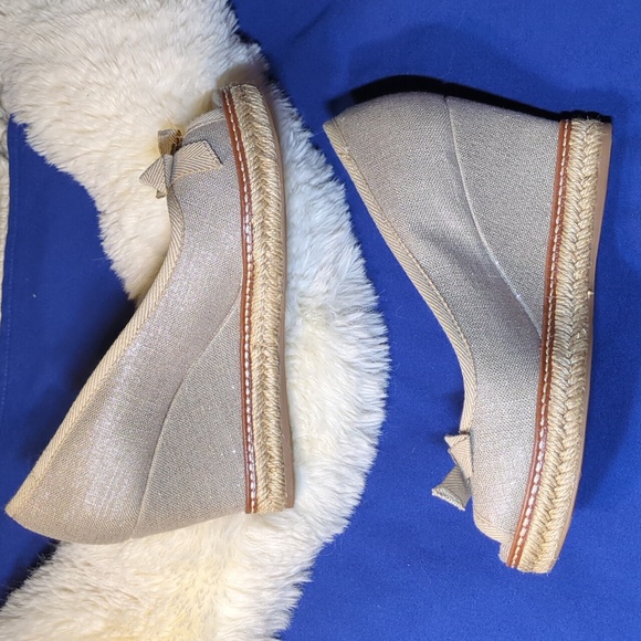 Tory Burch Jackie Espadrille Wedge Bow Peep-Toe Flats NOW ONLY $95 - Picture 9 of 9